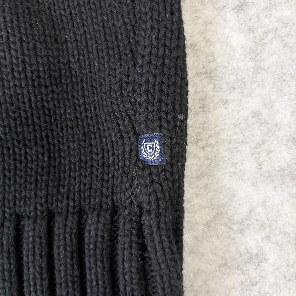 Chaps Men’s Black Knit Quarter Zip 1/4 Sweater Size M Winter Pullover Patterned - Picture 4 of 7